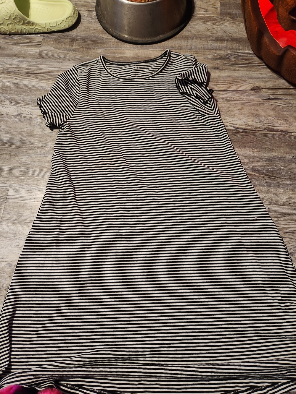 SO Black & White Striped Casual A-Line Kids Dress